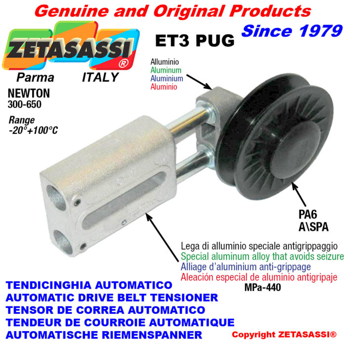 ZETASASSI ET3PUG4 Automatic linear belt tensioner