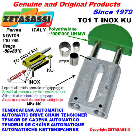 ZETASASSI TO1TUINOXKU Automatic linear drive inox chain tensioner