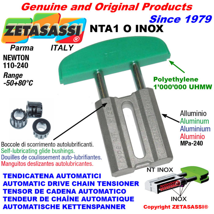 ZETASASSI NTA1OASA40SINOX Automatic linear drive inox chain tensioner