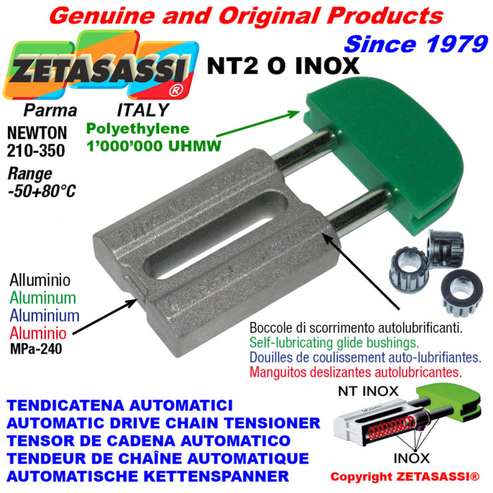 ZETASASSI NT2OASA60SINOX Automatic linear drive inox chain tensioner