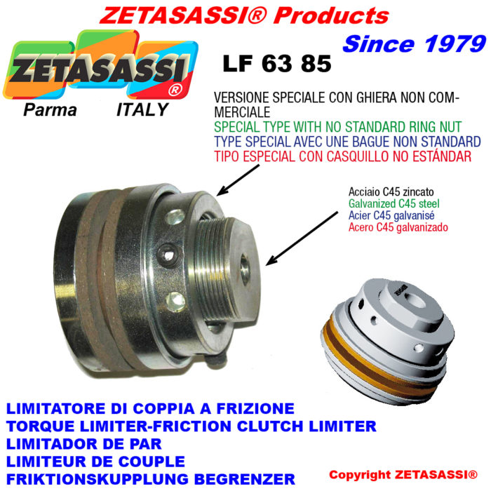 ZETASASSI LF85UN Torque limiter with special bushing "lf 63-85"