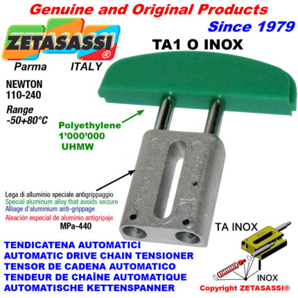 ZETASASSI TA1OASA40SINOX Automatic linear drive inox chain tensioner