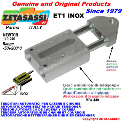 ZETASASSI ET1M8INOX Automatic linear inox spring tensioner