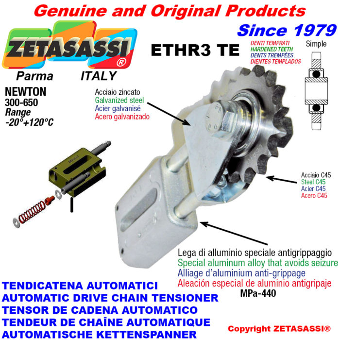 ZETASASSI ETHR3 TE Automatic linear chain tensioner