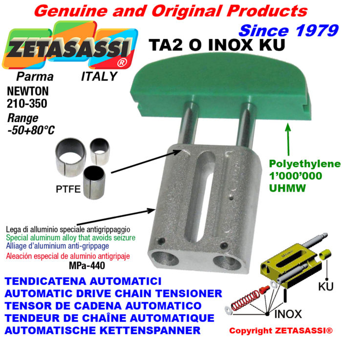 ZETASASSI TA2OASA60SINOXKU Automatic linear drive inox chain tensioner