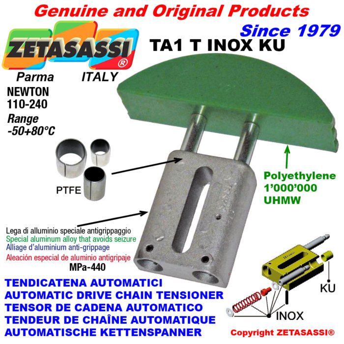 ZETASASSI TA1TASA40TINOXKU Automatic linear drive inox chain tensioner