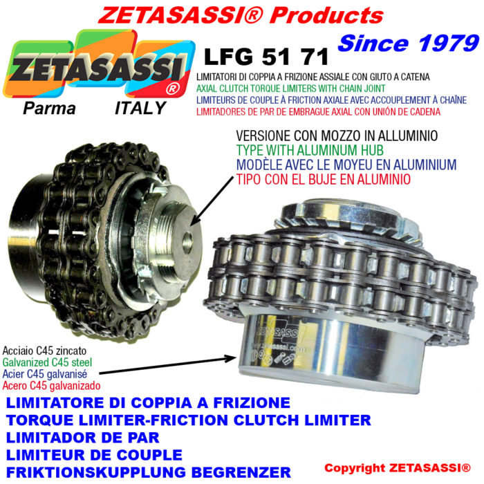 ZETASASSI LFG71UN Torque limiter with chain coupling