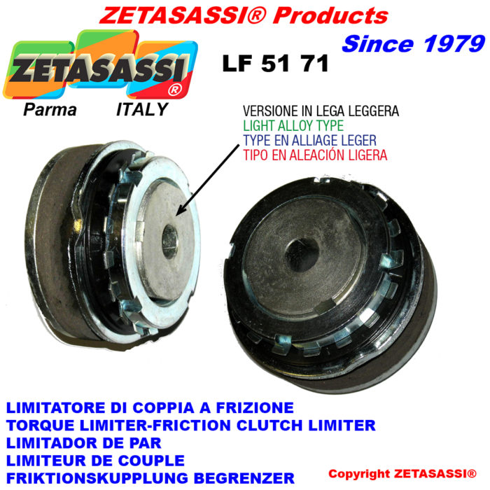 ZETASASSI LF71UN Light alloy torque limiter