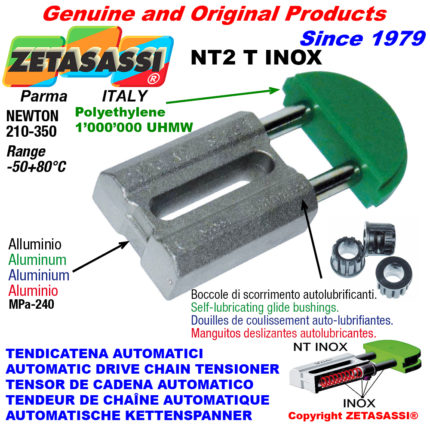 ZETASASSI NT2TASA60TINOX Automatic linear drive inox chain tensioner