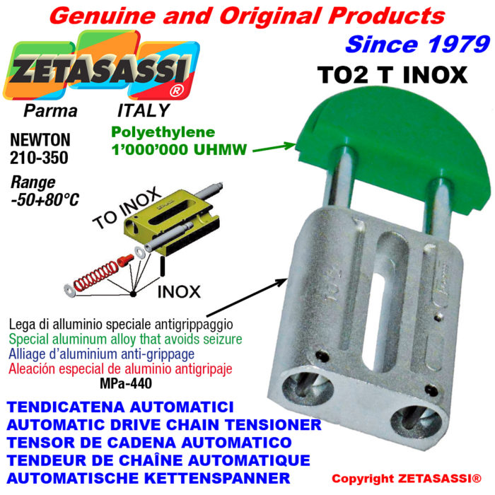 ZETASASSI TO2TASA60TINOX Automatic linear drive inox chain tensioner