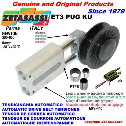 ZETASASSI ET3PUG4KU Automatic linear belt tensioner