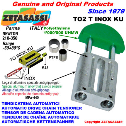 ZETASASSI TO2TASA60TINOXKU Automatic linear drive inox chain tensioner