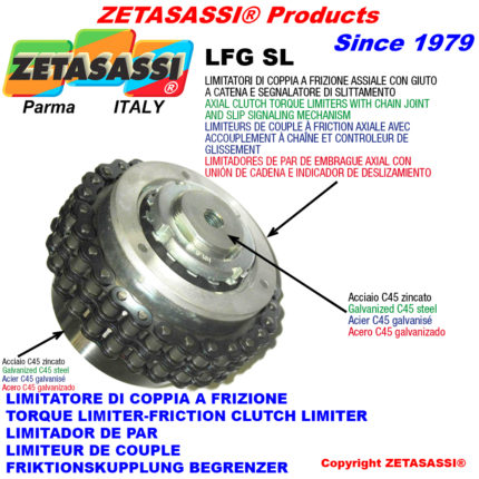 ZETASASSI LFGSL90UN Torque limiters with chain coupling and sliding indicator "lfgsl"