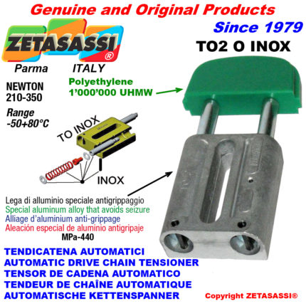 ZETASASSI TO2OASA60SINOX Automatic linear drive inox chain tensioner