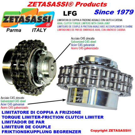 ZETASASSI LFG90UN Torque limiter with chain coupling