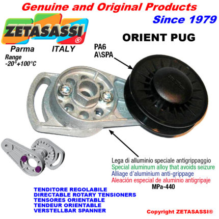 ZETASASSI ORIENTPUG4 Directable rotary belt tensioner