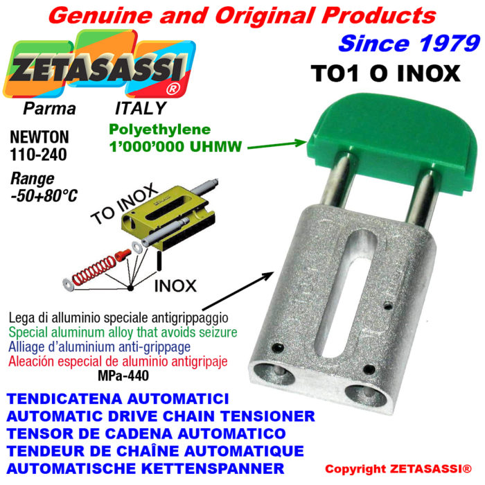 ZETASASSI TO1OUINOX Automatic linear drive inox chain tensioner