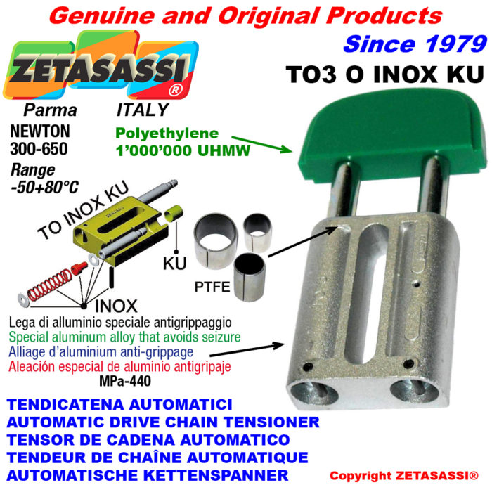 ZETASASSI TO3OASA80SINOXKU Automatic linear drive inox chain tensioner