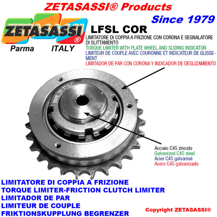 ZETASASSI LFSL9058Z26UN Torque limiter with plate wheel and sliding indicator "lfslcor"