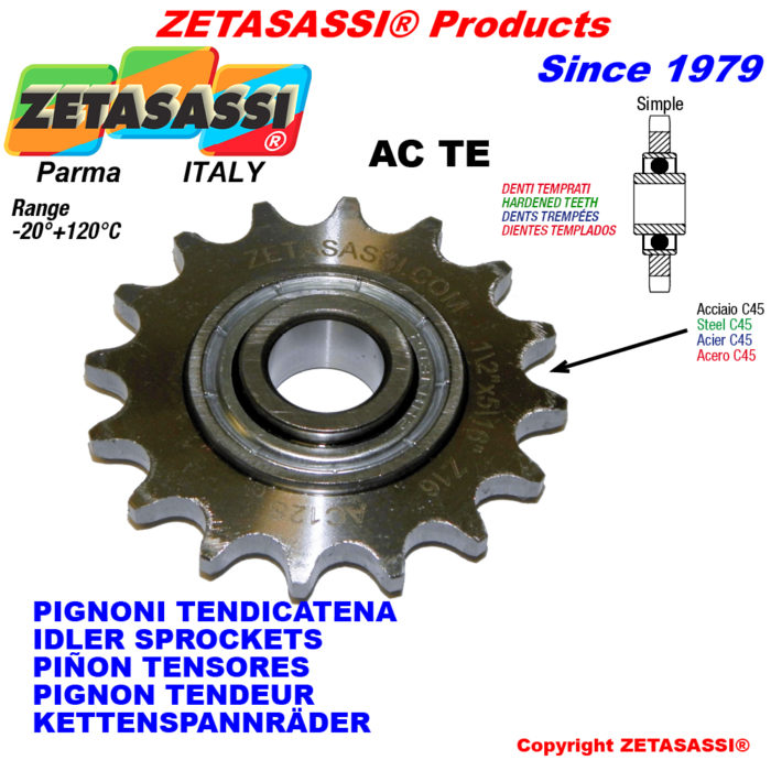 ZETASASSI AC58STE Hardened teeth sprockets acte with bearing