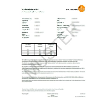 IFM Manufacturer's certificate EN10204-2.1 Declaration of compliance EN 10204-2.1 (corresponds to DIN 50049-2.1)